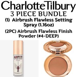 ✨Charlotte Tilbury 3PC Bundle -Airbrush Flawless Setting Powder & Spray✨NWT